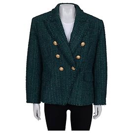 Giacca aderente verde Balmain - Bottoni dorati - IT46 (XL) usata Altro