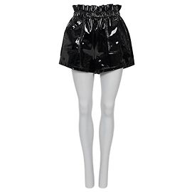 Saint Laurent Black Patent Leather Shorts with Belt -38/M Pre-owned Other