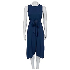 Saint Laurent Blue Viscose Tie Waist Jumpsuit - Size M pr-owned Other
