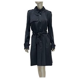 Abrigo trench de algodón negro Christian Dior - Talla 44 de segunda mano Otro
