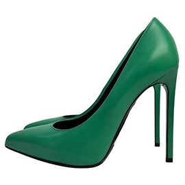 Escarpins en cuir vert Saint Laurent Taille 37,5 D'occasion Autre