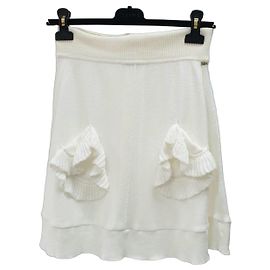 Robe Mini Tricotée Blanche Sonia Rykiel Taille 38 d'occasion Autre