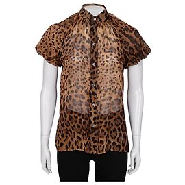 Seidenbluse mit Tierdruck von Dolce & Gabbana - Größe XS/IT38 Gebraucht Andere