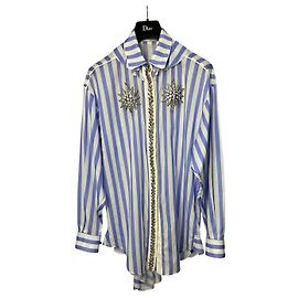 Autre Marque Camisa a rayas con adornos de cristal Francesco Scognamiglio Talla 38 Otro