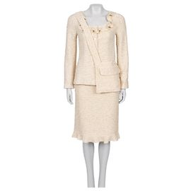 Conjunto de tweed marfim Mary Quant Chanel 1999/2000 - Tamanho 36 Outro