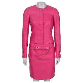 Conjunto de saia de algodão rosa Versace - Tamanho S Usado Outro