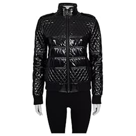 Chanel Fall 2011 Black Polyurethane Fitted Jacket FR40 Pre-owned Other