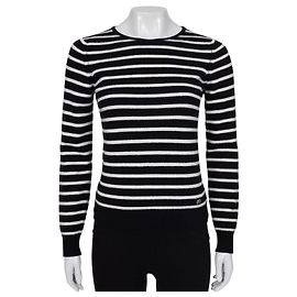 Chanel gestreifter Kurzflor-Strickpullover - Größe S gebraucht Andere