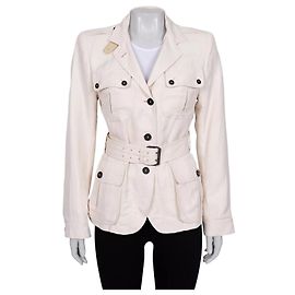 Tom Ford White Single-Breasted Jacket with Belt – Size FR40 / L Pre-owned Other