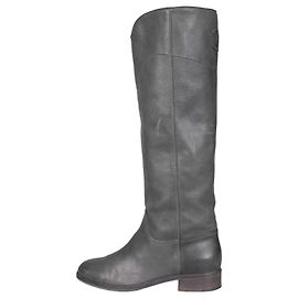 Chanel Grey Leather Knee-High Boots - Size 39.5 Pre-owned Other
