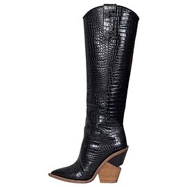 Fendi Black Leather Cowboy Boots - Size 37 Pre-owned Other