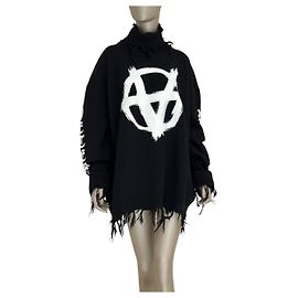 Vêtements Pull col roulé anarchy détruit Vetements - Taille L - D'occasion Autre