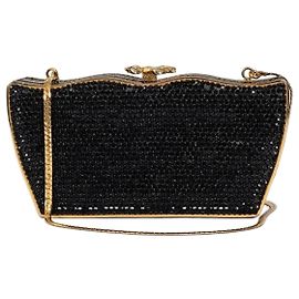 Sac de soirée pré-owned orné de cristaux noirs Judith Leiber Autre