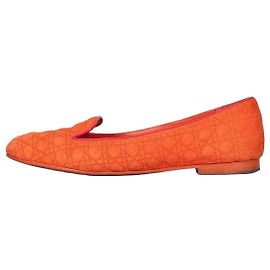 Ballerines en daim orange Christian Dior - Taille 39 - D'occasion Autre