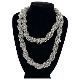 Chanel Multi-Layer Silver Tone Chain Necklace A18 Pre-owned Other