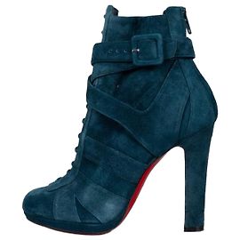 Bottines en daim bleu clair Christian Louboutin Taille 37 D'occasion Autre
