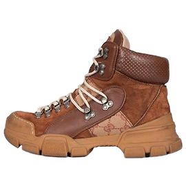 Bottines à lacets en daim marron Gucci - EU 39 D'occasion Autre