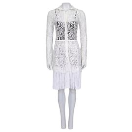 NWOT Dolce & Gabbana White Lace High Collar Dress IT40 S Pre-owned Other