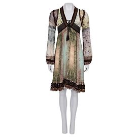 Jean Paul Gaultier Seidenkleid mit Samtbesatz IT40 S gebraucht Andere