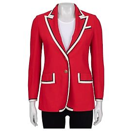 Gucci Red Fitted Jacket Contrast Trim IT38 XS Pre-owned Other