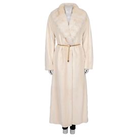 Fendi Beige Maxi Coat with Gold Belt - XL Pre-owned Other