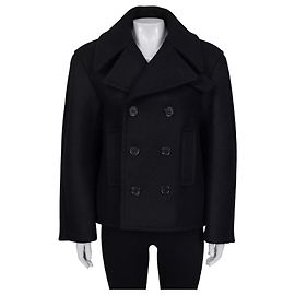 Saint Laurent Black Wool Coat Silk Lining - XL Pre-owned Other