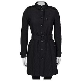 Burberry Black Quilted Belted Coat - Size XS (IT38) Pre-owned Other