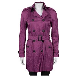 Burberry Purple Double-Breasted Trench Coat - Size 42/M Pre-owned Other