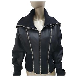 Schwarze Shearling-Jacke Dolce & Gabbana F/W 2003 Größe 46 Gebraucht Andere