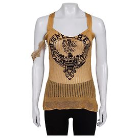 Gianfranco Ferré Gold Embossed Logo Tank Top - Size M Pre-owned Other