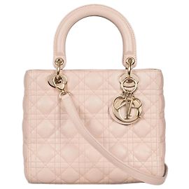 Christian Dior Lady Dior Medium Pink Leather Handbag Pre-owned Other