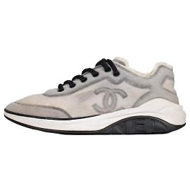 Chanel Graue Mesh-Textil-Sneaker - Größe 39 gebraucht Andere
