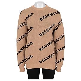 Balenciaga Brauner Oversized Wollpullover - Größe XS - Gebraucht Andere