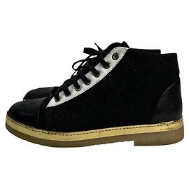 Chanel High-Top Glitter Textile Sneakers Booties Sz.36 Pre-owned Other
