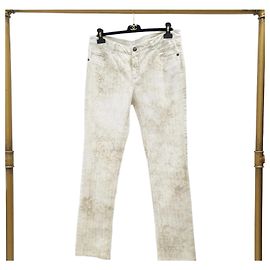 Jeans imprimé Camélias CHANEL Taille 44 D'occasion Autre