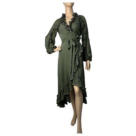 Vestido Midi Wrap Cascade Ruffle Zimmermann Talla 0 Usado Otro
