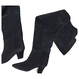 Saint Laurent Black Suede Boots Sz.38 Other