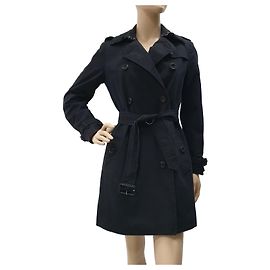 Burberry Black Double Breasted Trench Coat - Size 40 Pre-owned Other