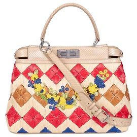 Chic Fendi Medium Raffia Peekaboo X-Tote Bag Pre-owned Other