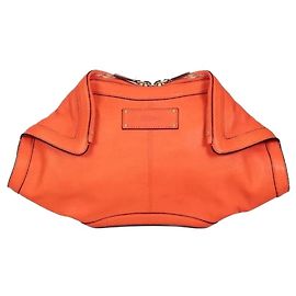 Alexander McQueen Orange Manta Leather Clutch pre-owned Other