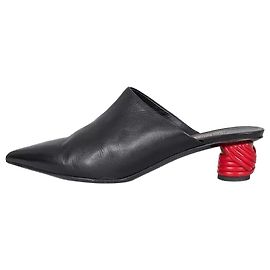 Balenciaga Black Leather Pointed Toe Mules Size 38 Pre-owned Other