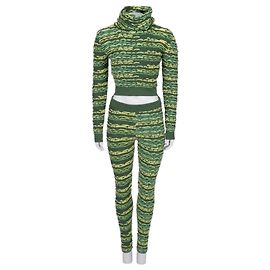 Chanel Green Cashmere Cowl Top Pant Suit Set  EU36/S Pre-owned Other