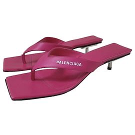 Mules de couro rosa Balenciaga Tamanho 38 Usado Outro