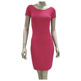 Chanel 2010 Rosa Strick-Midi-Kleid Gr. 36 Gebraucht Andere