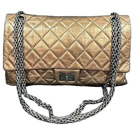Chanel Borsa Classica Reissue Double Flap in Pelle di Vitello Invecchiata Bronzo Usata Altro