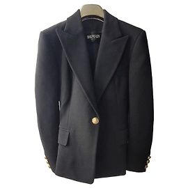 BALMAIN Black Wool one-button wool blazer Sz.38 Pre-Owned Other