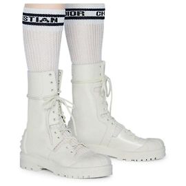 Dior White Iron Leather Tall Boots sz. 38 Pre-Owned Other