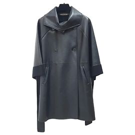 Bottega Veneta Black Leather Coat Sz.38 Pre-Owned Other