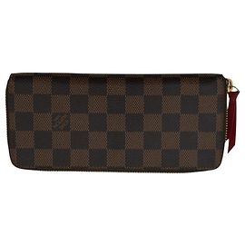 Louis Vuitton Zippy Clemence Geldbörse aus Damier Ebene Canvas Braun