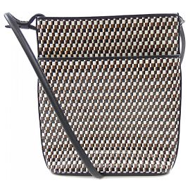 Autre Marque Bolsa de Ombro de Couro Indenya Marrom Preto Branco